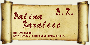 Malina Karaleić vizit kartica